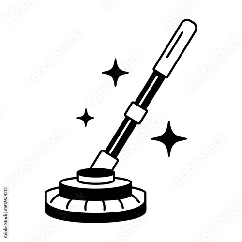A glyph style icon of an electric mop 
