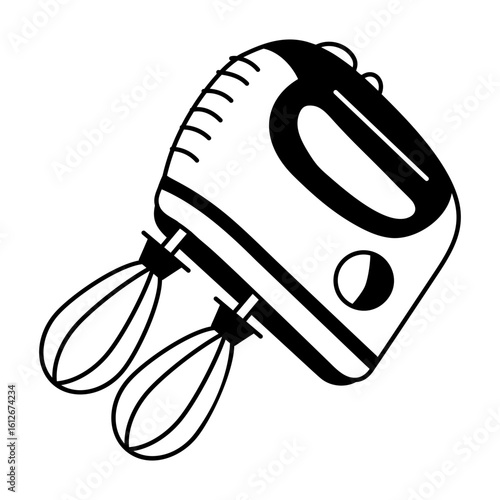 A glyph icon of an electric whisk 
