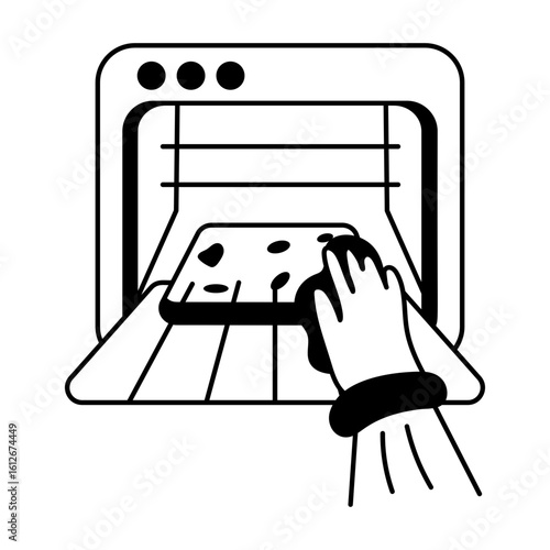 Cleaning oven icon in glyph style 