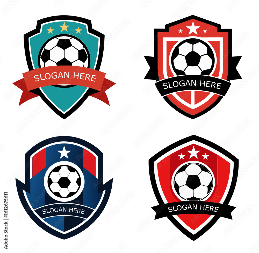 Naklejka premium Football Badge Logo Design Templates. vector illustration