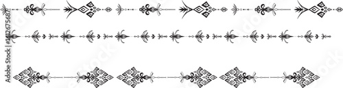 ファンタジー風の飾り線・装飾・トライバルラインのデザインセット