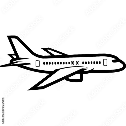 Minimalist Airplane Line Art Illustration, Ideal for World Tourism Day, Global Travel, Air Transportation, and International Journeys