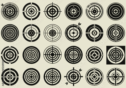 Collection of diverse target icons for aiming and precision