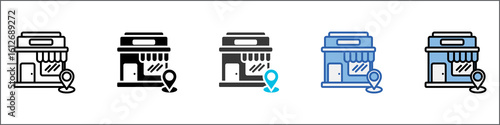 Offline Shopping Icon Pack Multistyle Illustration