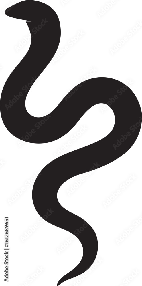 Naklejka premium King cobra black color silhouette vector, Angry Snake Logo, Angry Snake Vector, Snake Logo, Animal Logo vector illustration 