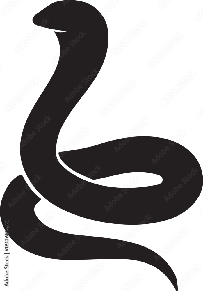 Fototapeta premium King cobra black color silhouette vector, Angry Snake Logo, Angry Snake Vector, Snake Logo, Animal Logo vector illustration 