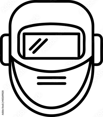 Welding mask icon. Vector line icon