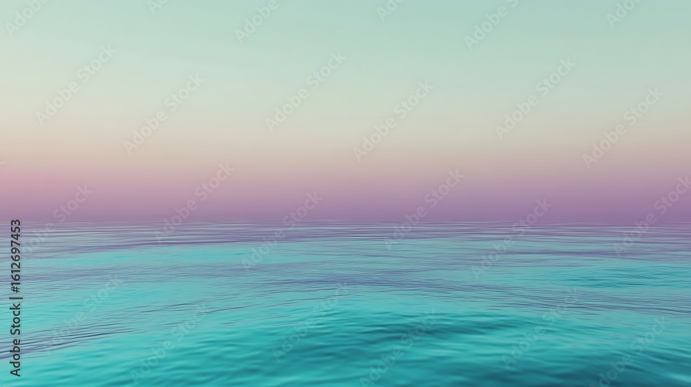 Obraz premium Sunset Sky Reflected Over Calm Sea Waves