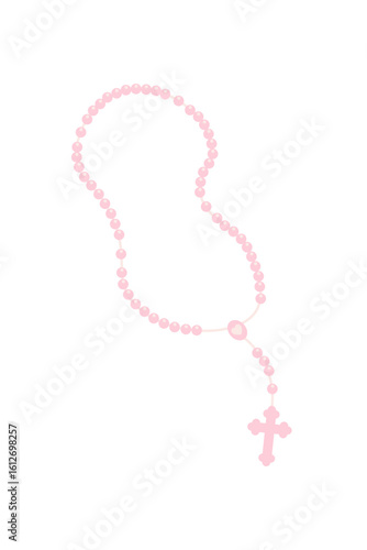 Pink Pastel Rosary Vector