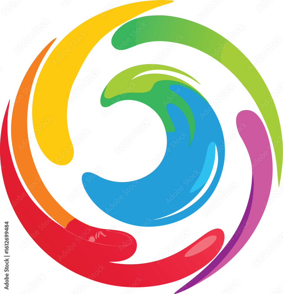 Naklejka premium Rainbow Swirl Spiral Vector Art