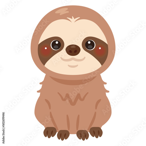 お座りしたナマケモノのイラスト