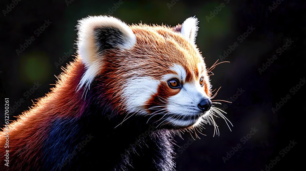 Fototapeta premium Red Panda Chiaroscuro Style