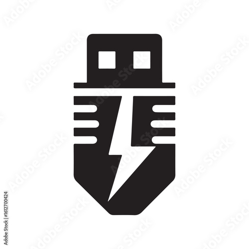 flash drive vector silhouette clip art logo design illustration