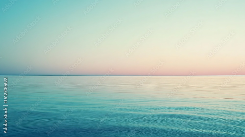 Obraz premium Sunset Sky Reflected Over Calm Sea Waves