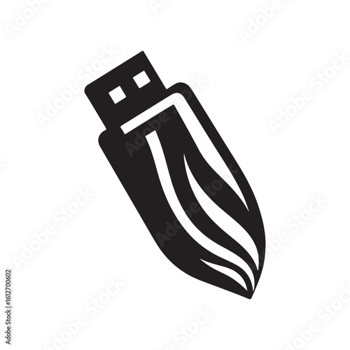 flash drive vector silhouette clip art logo design illustration