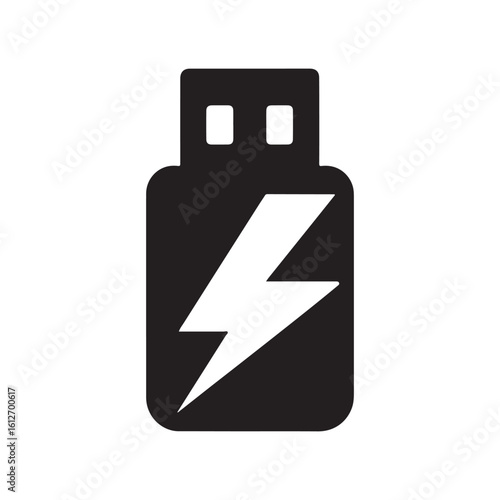 flash drive vector silhouette clip art logo design illustration
