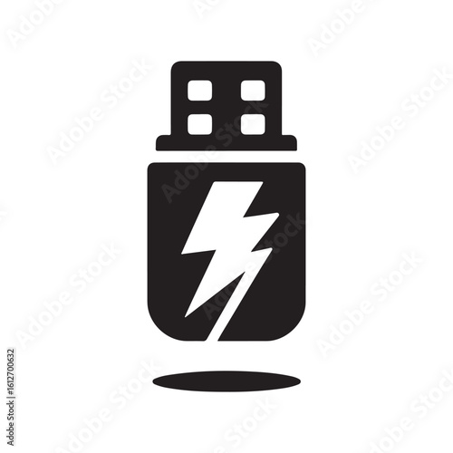 flash drive vector silhouette clip art logo design illustration