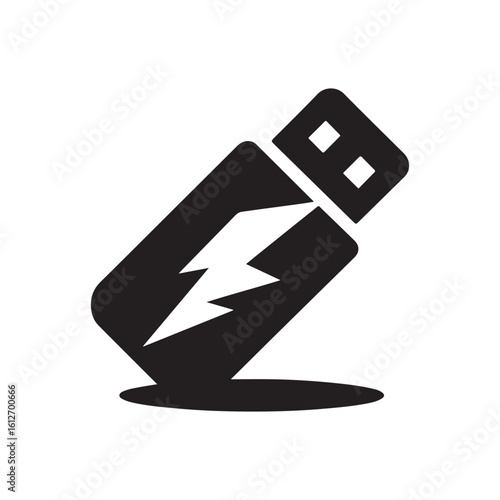 flash drive vector silhouette clip art logo design illustration