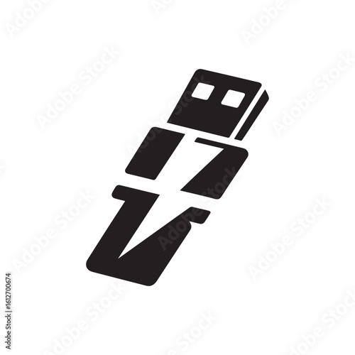 flash drive vector silhouette clip art logo design illustration