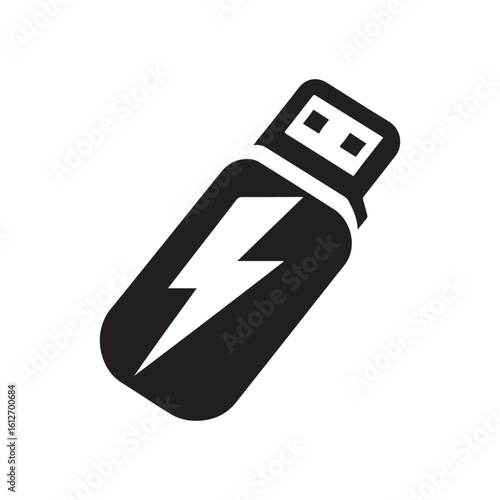 flash drive vector silhouette clip art logo design illustration