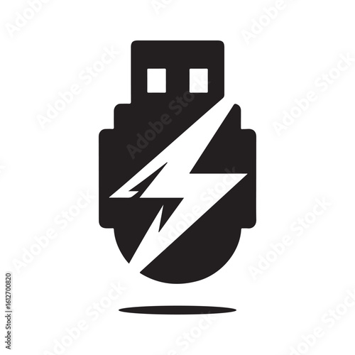flash drive vector silhouette clip art logo design illustration