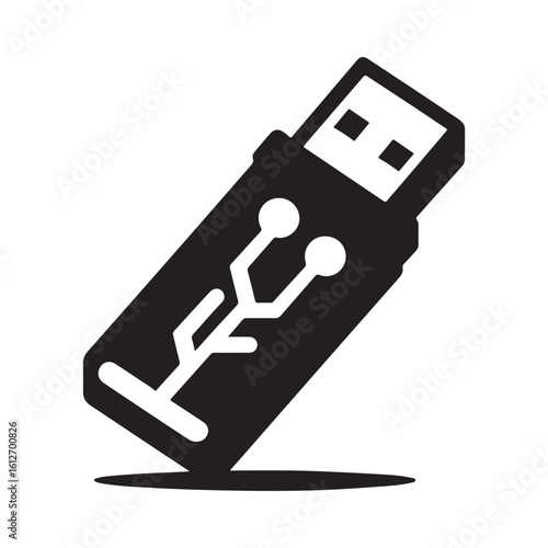 flash drive vector silhouette clip art logo design illustration