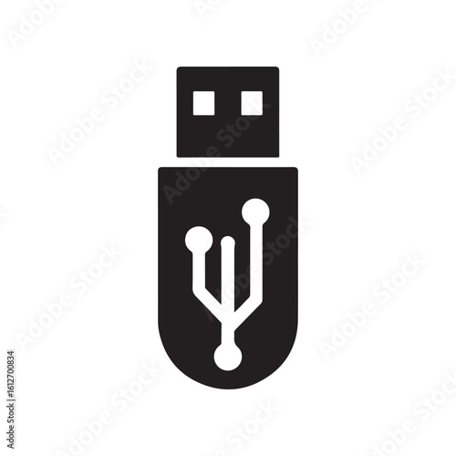 flash drive vector silhouette clip art logo design illustration
