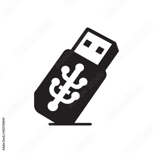 flash drive vector silhouette clip art logo design illustration