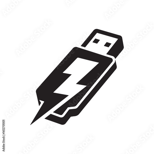 flash drive vector silhouette clip art logo design illustration