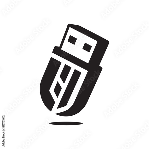 flash drive vector silhouette clip art logo design illustration