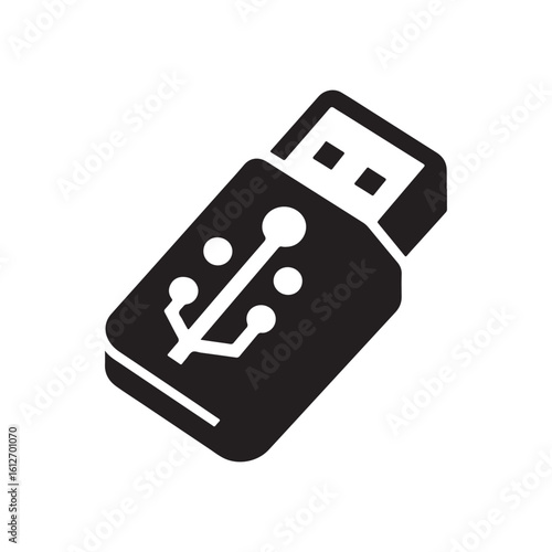 flash drive vector silhouette clip art logo design illustration