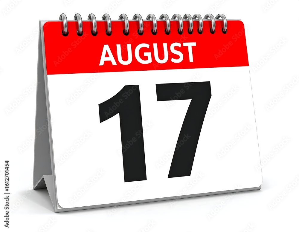 Fototapeta premium August 17th calendar