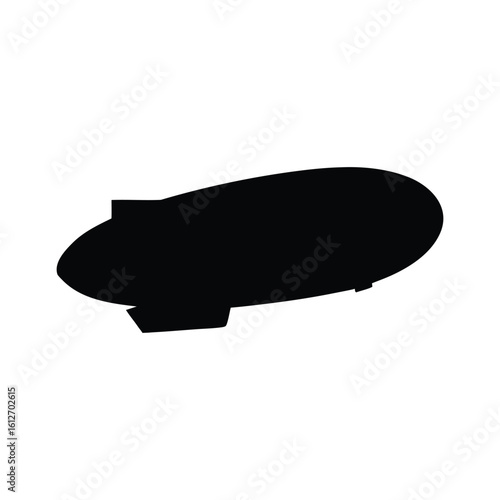 Black vector silhouettes of hot air balloons, zeppelins, and airships flying in the sky for travel and aviation illustrations  vector icon