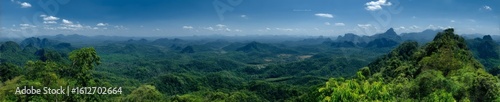 Breathtaking 360 degree hdr panoramic view of lush mountains nature landscape thailand
