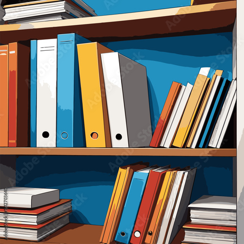 Wallpaper Mural vector image of a bookshelf for graphic design needs Torontodigital.ca