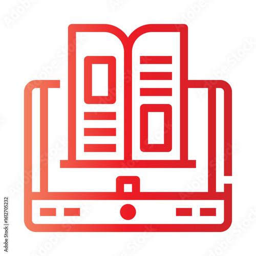 icon online education with style gradient