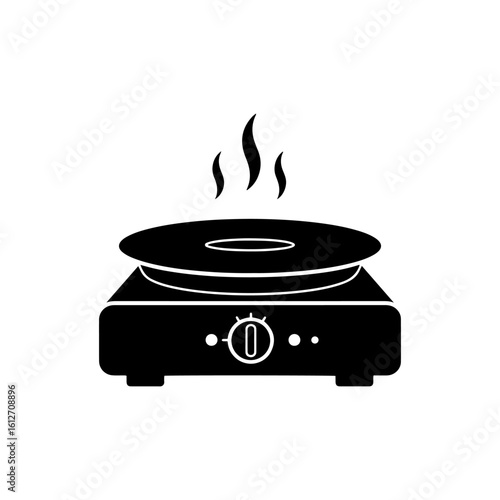 Hotplate silhouette icon vector flat design.