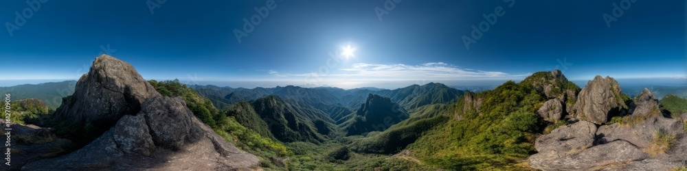 Fototapeta premium Breathtaking 360 degree hdr panorama of majestic mountain landscape in nature's splendor