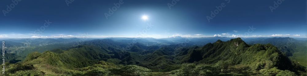 Fototapeta premium Panoramic hdr 360-degree view of stunning mountain landscape in nature environment