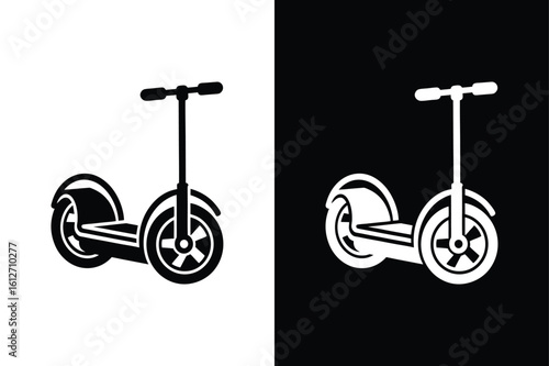 Silhouette Vector of Segway Transport. Minimalist Two-Wheel Scooter Design