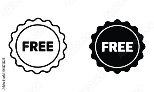 Free Label Badges - Outline and Solid Marketing Icons