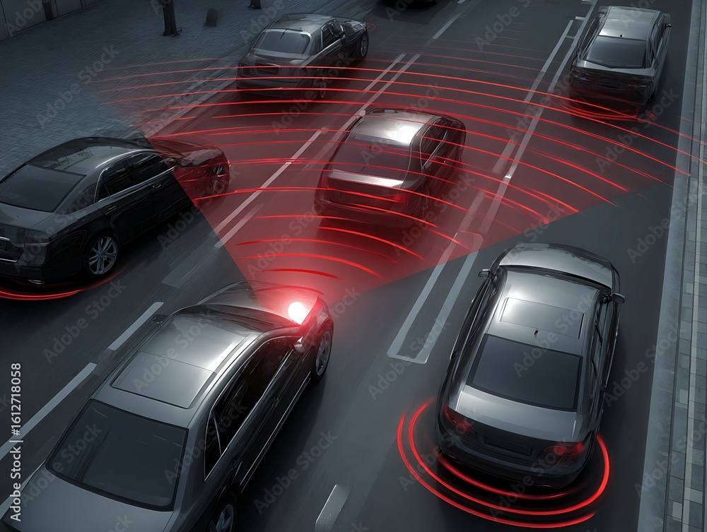 Fototapeta premium car proximity sensor for car driving safety