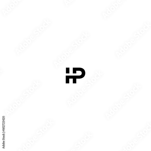 h p letter vector logo company design
