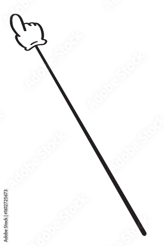 指示棒で上を指すイラスト　指さし棒