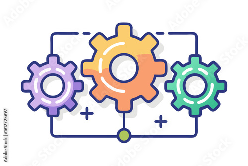 workflow gears icon showing multiple adjustments