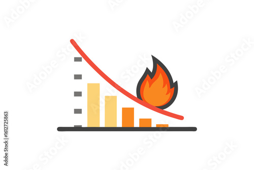 burndown graph sloping line chart sprint progress