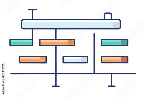 Gantt Chart Icon Clean Line Art Layout