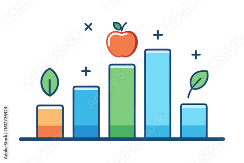 healthy habits chart bar graph apple