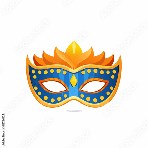 Spectacular Mask with Flaming Details and Elegant Embellishments for Cultural Festivals and Mardi Gras