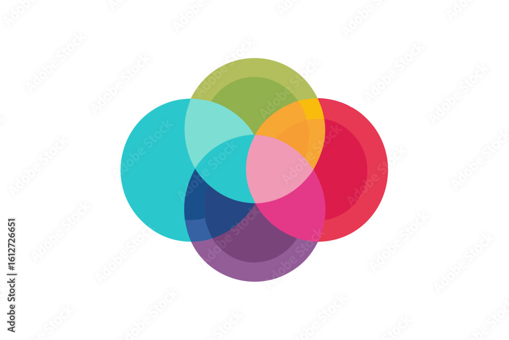 Obraz premium modern circle venn diagram soft gradients